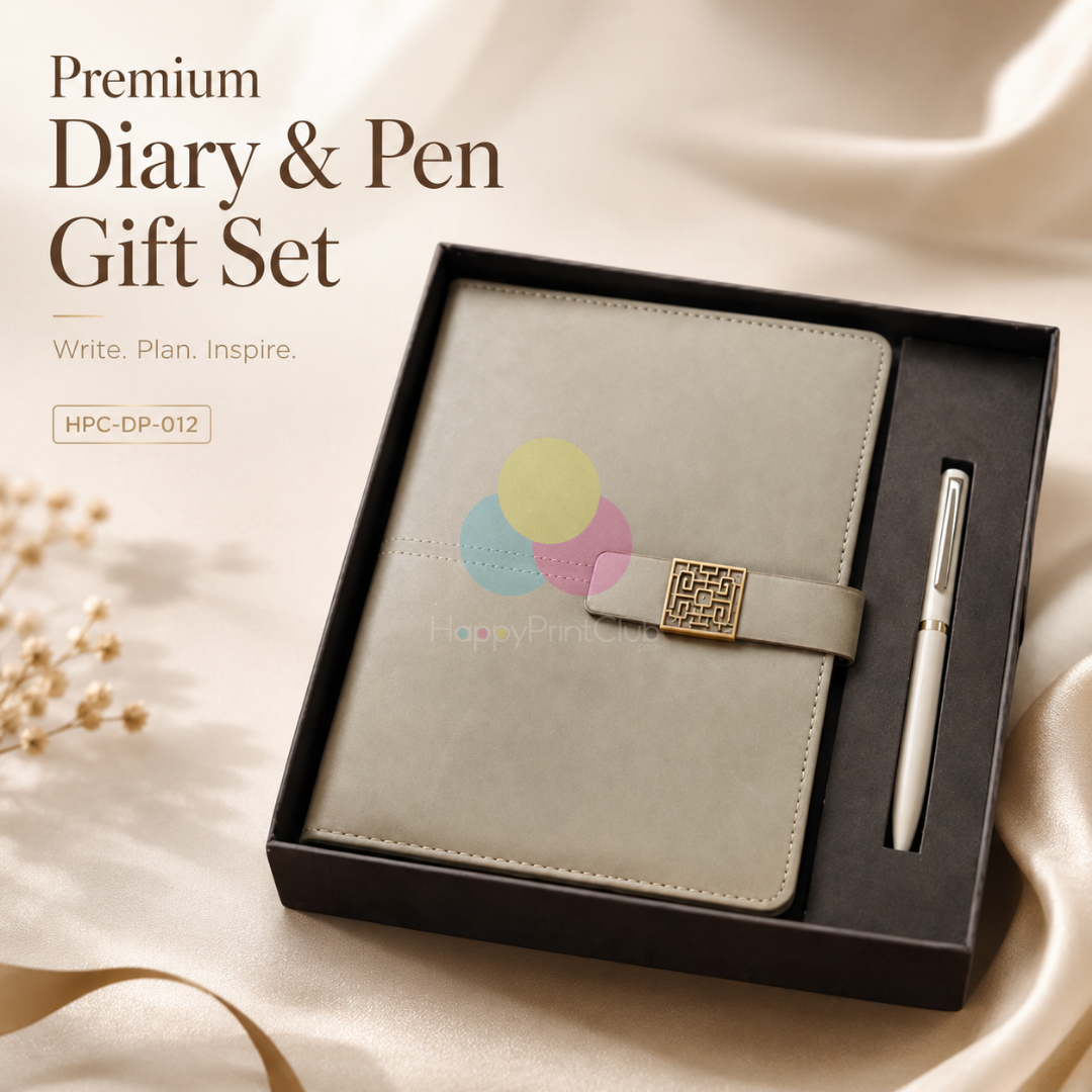 Customized Corporate Gift Set With Ball Pen & 190 Pages Hard Bound Diary