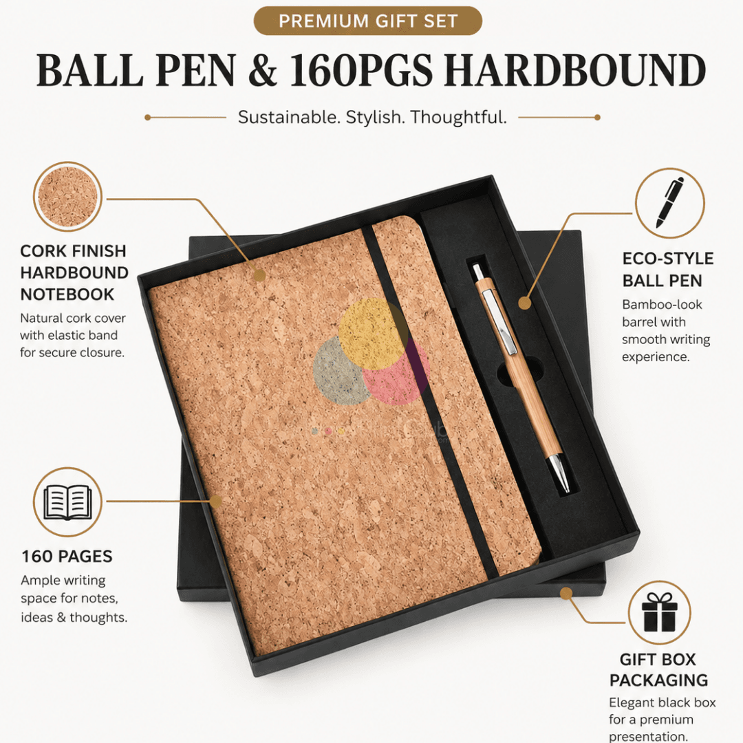 Customized Corporate Gift Set With Ball Pen & 160 Pages Hard Bound Diary