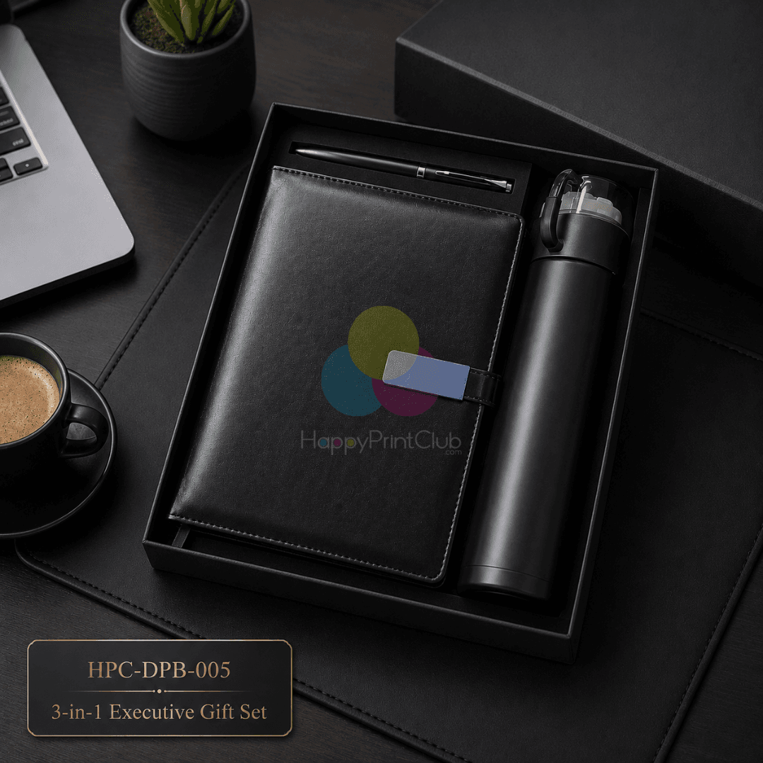 Employee Welcome Kit With Thermos Cup Bottle, Ball Pen & 190 Pages Hard Bound Magnetic Clip Diary