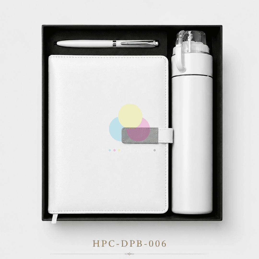 Employee Welcome Kit With Thermos Cup Bottle, Ball Pen & 190 Pages Hard Bound Magnetic Clip Diary
