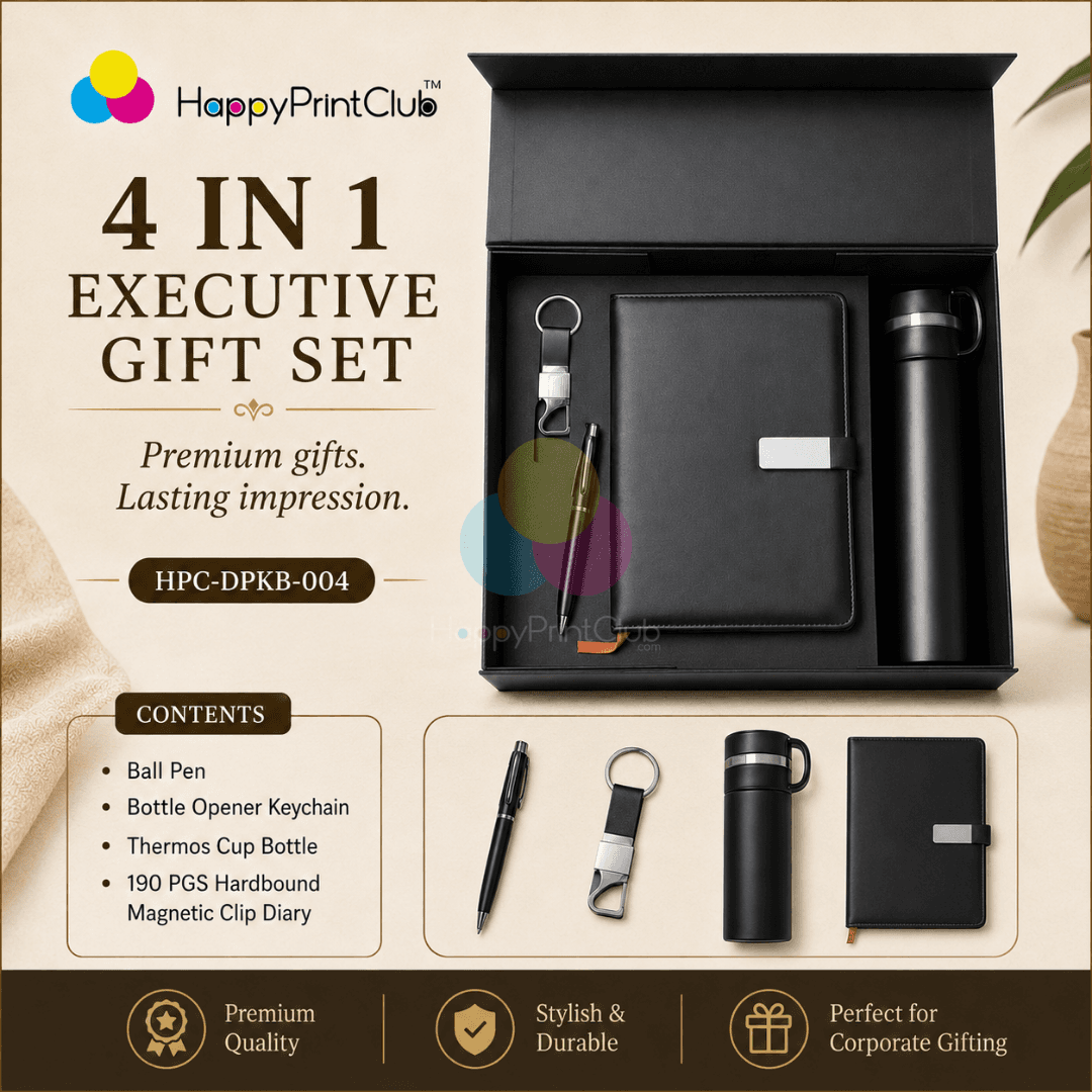 Employee Welcome Kit With Ball Pen, Bottle Opener Keychain, Thermos Cup Bottle & 190 Pages Hard Bound Magnetic Clip Diary