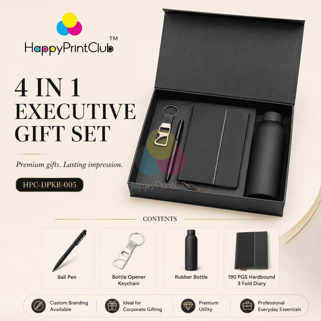 Employee Welcome Kit With Ball Pen, Bottle Opener Keychain, Rubber Bottle & 190 Pages Hard Bound 3 Fold Diary