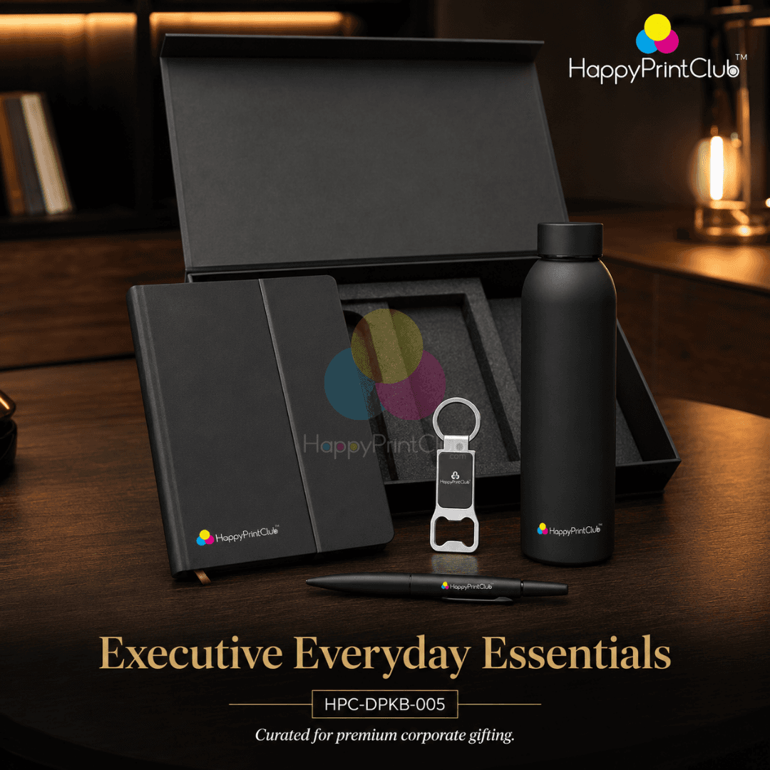 Employee Welcome Kit With Ball Pen, Bottle Opener Keychain, Rubber Bottle & 190 Pages Hard Bound 3 Fold Diary