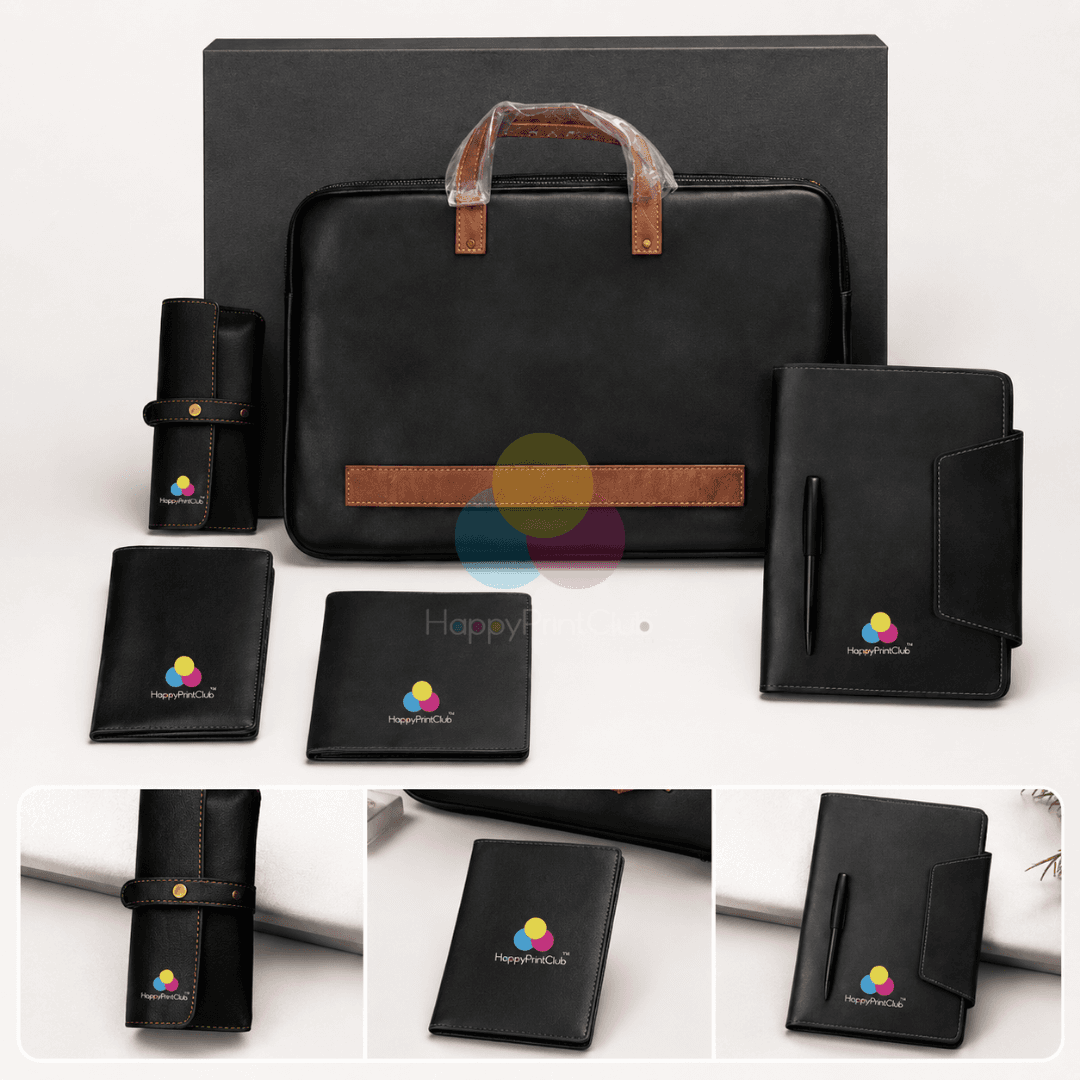 Employee Welcome Kit With Ball Pen, Goggle Cover, Laptop Bag, Diary, Passport Cover & Premium Organizer