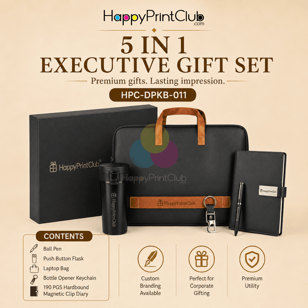 Employee Welcome Kit With Ball Pen, Push Button Flask, Laptop Bag, Bottle Opener Keychain & 190 Pages Hard Bound Magnetic Clip Diary