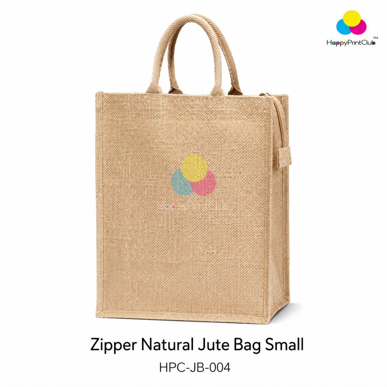 Zipper Natural Jute Bag Small For Corporate Gifting