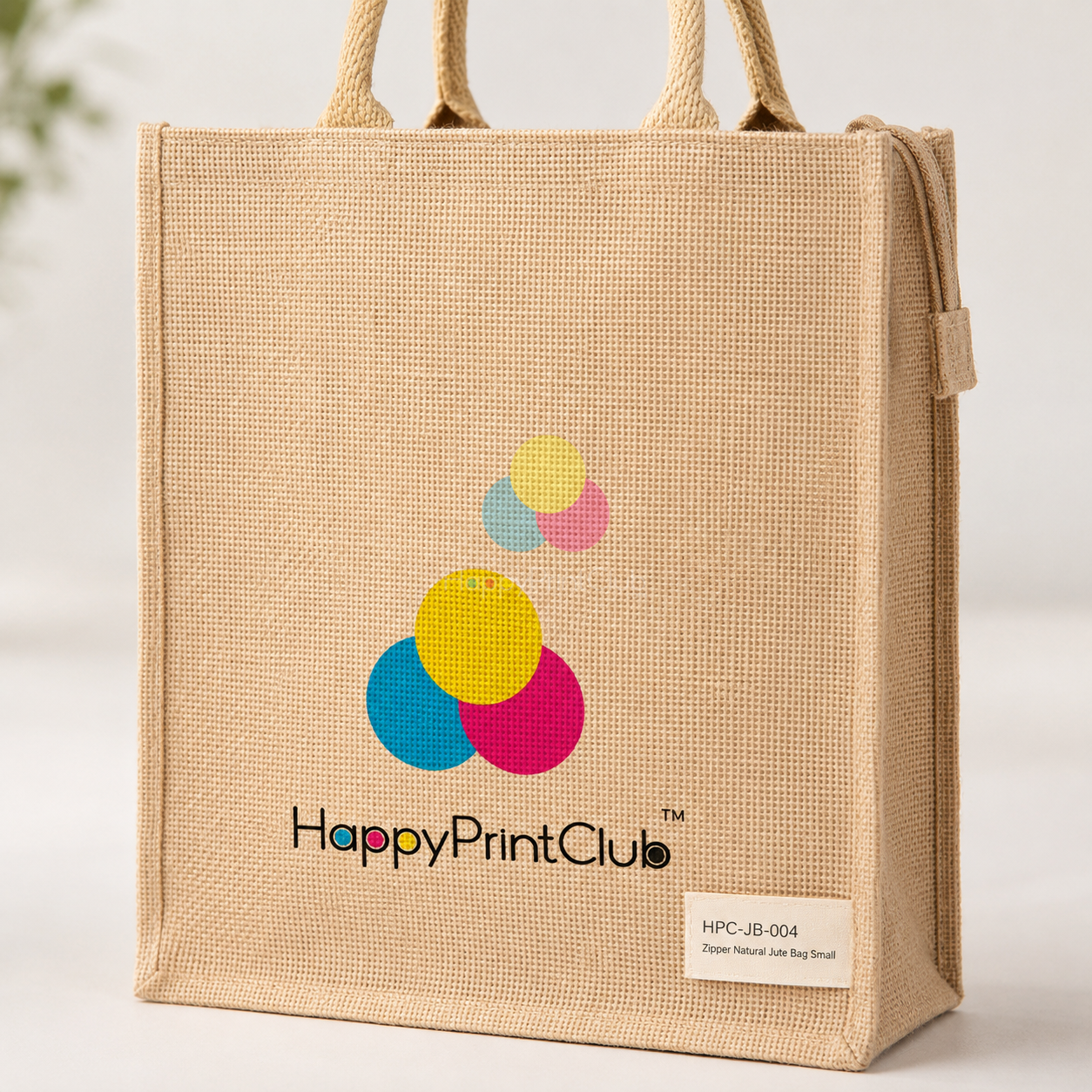 Zipper Natural Jute Bag Small For Corporate Gifting