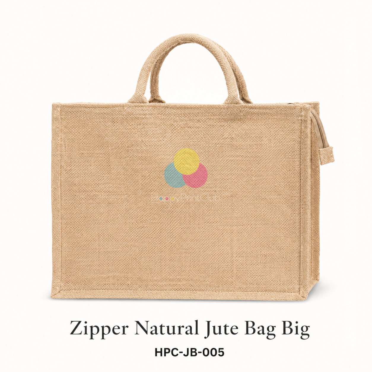 Zipper Natural Jute Bag Big For Corporate Gifting