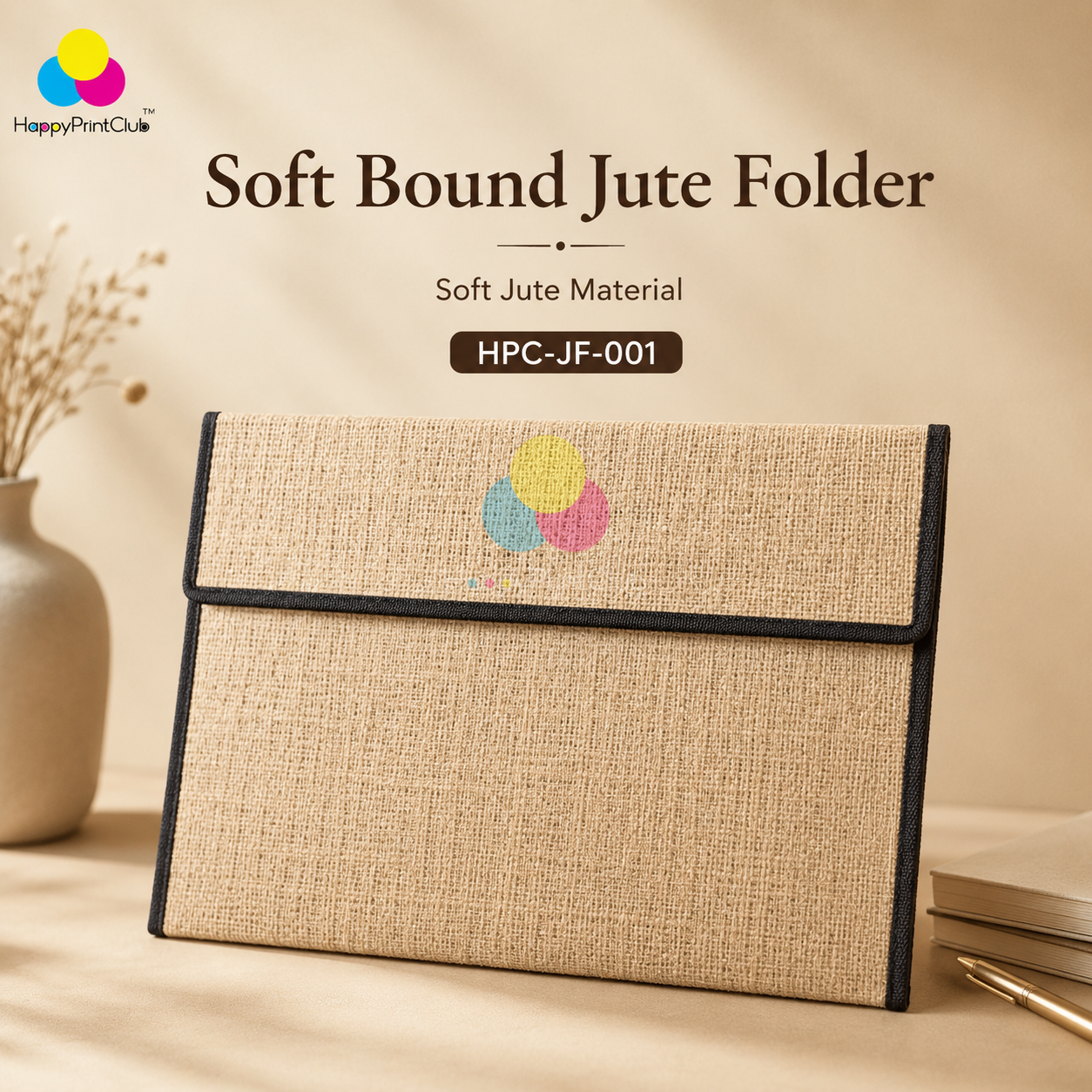 Soft Bound Jute Folder For Corporate Gifting