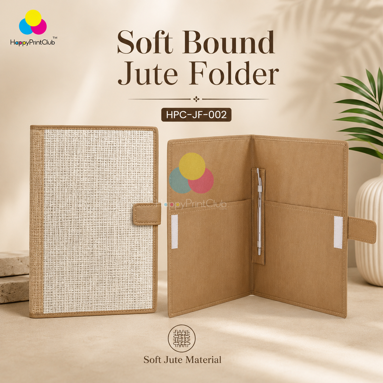 Soft bound jute folder for corporate gifting