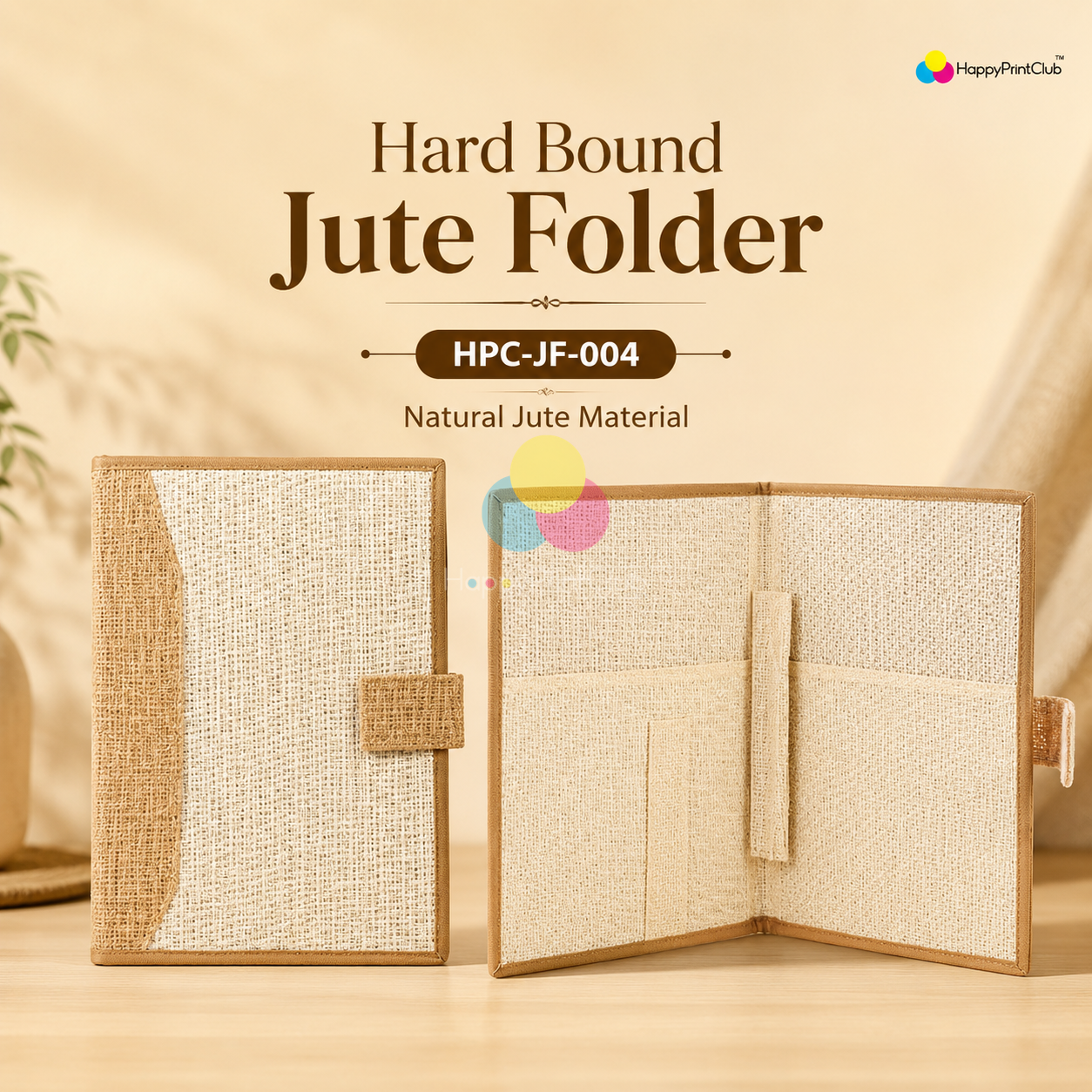 Hard Bound Jute Folder For Corporate Gifting
