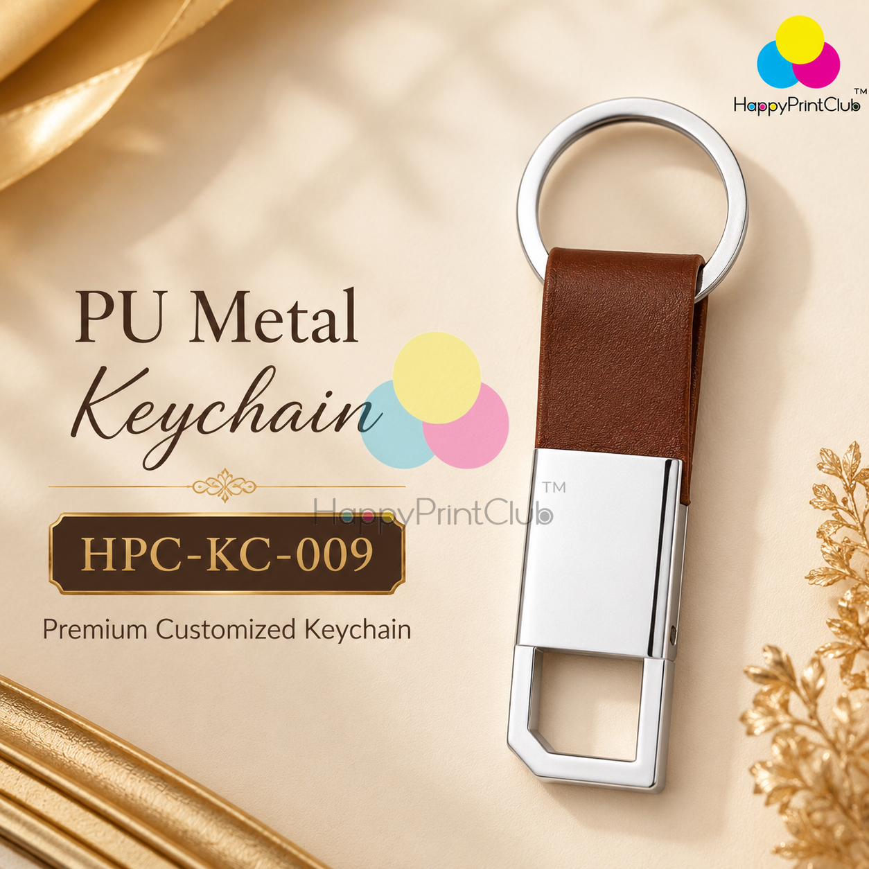 PU Metal Keychain For Corporate Gifting