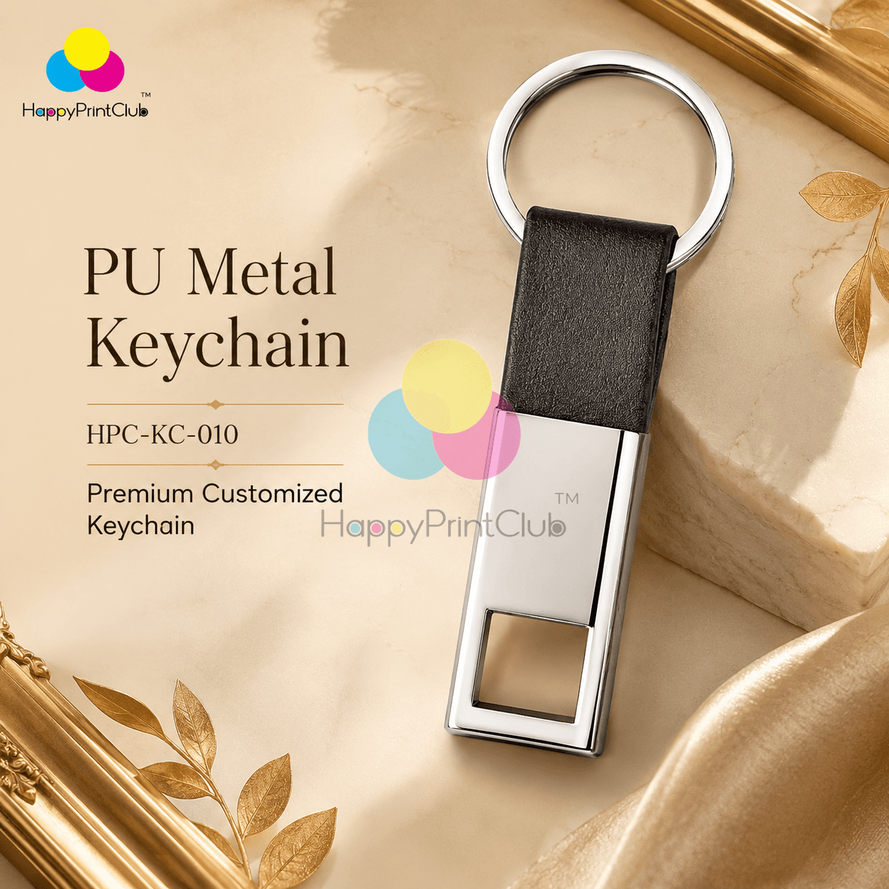 PU Metal Keychain For Corporate Gifting