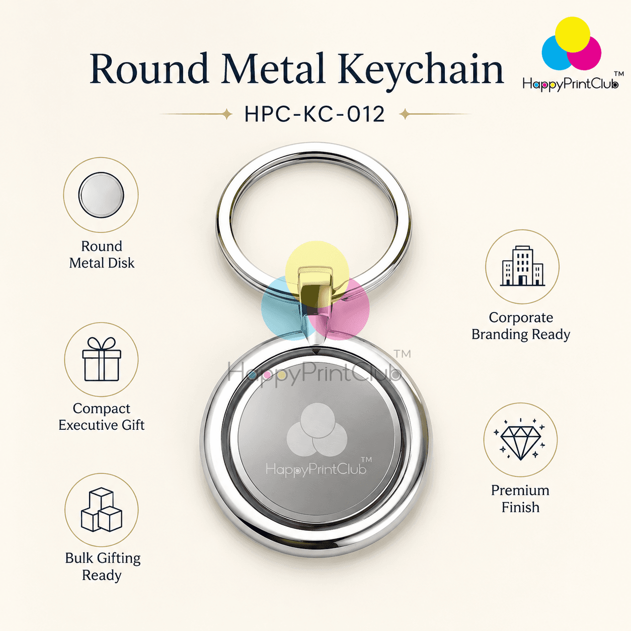 Round Metal Keychain For Corporate Gifting