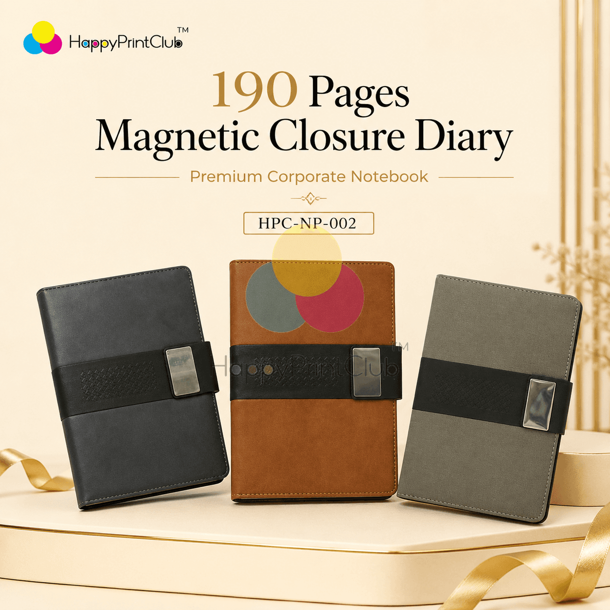 Customized 190 Pages Magnetic Closure Diary For Corporate Gifting