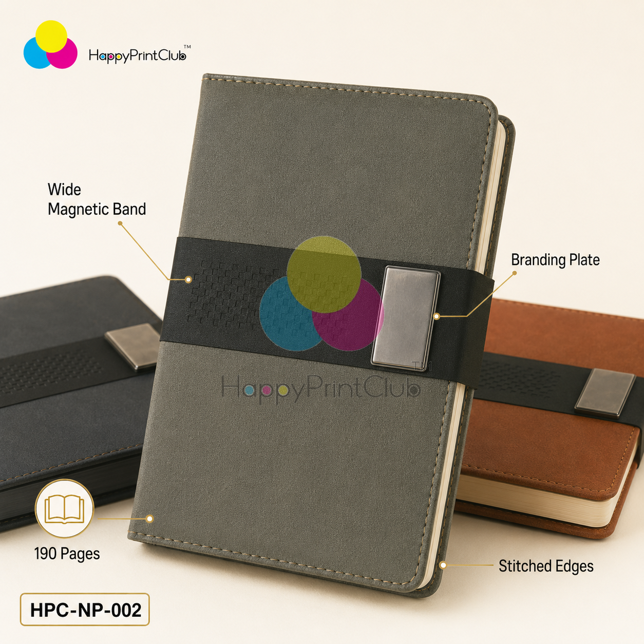 Customized 190 Pages Magnetic Closure Diary For Corporate Gifting