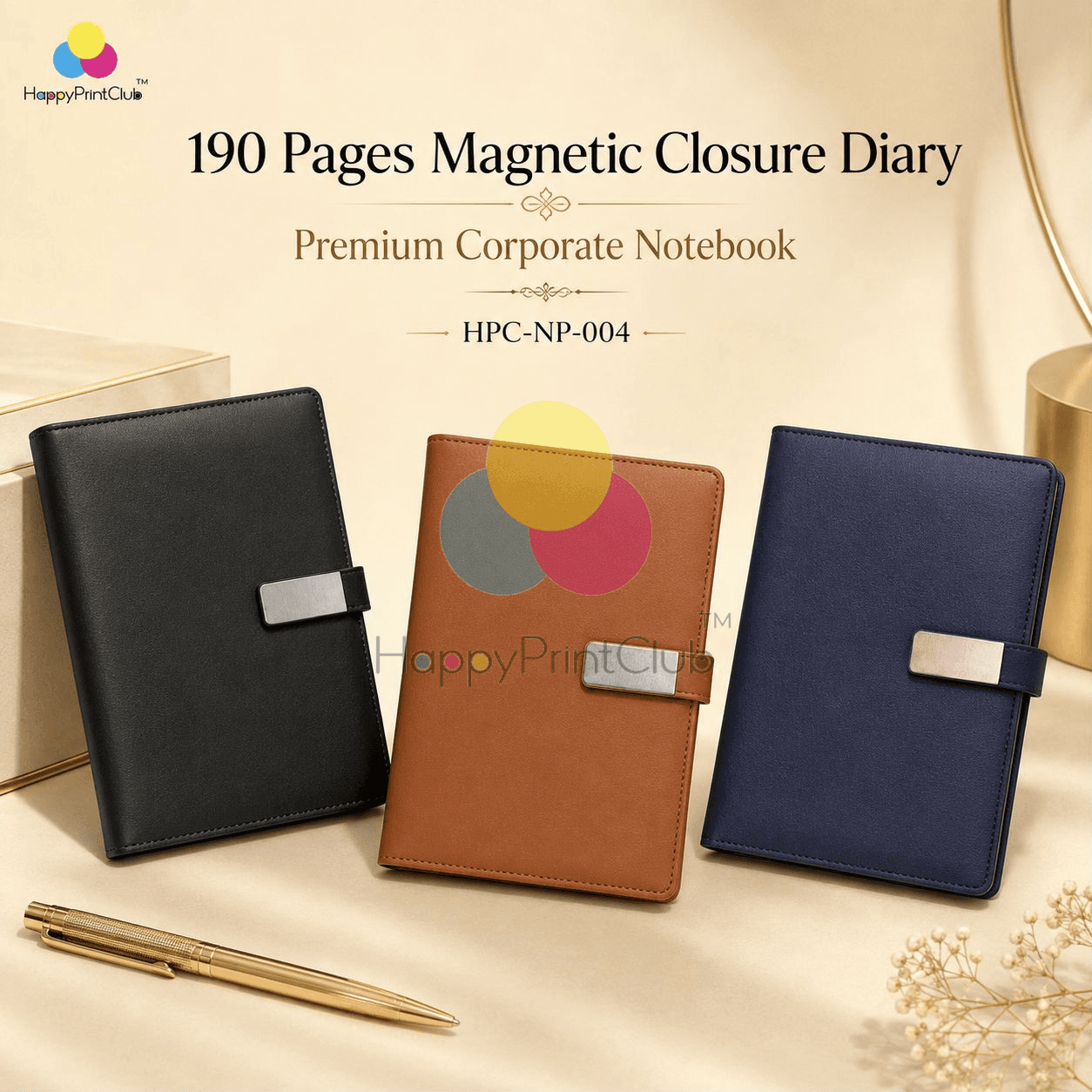 Customized 190 Pages Magnetic Closure Diary For Corporate Gifting