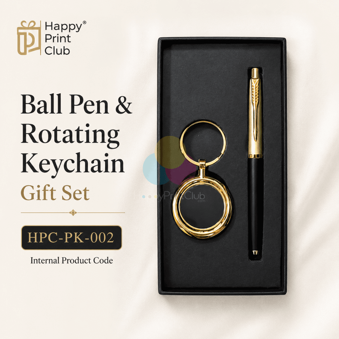 Customized Corporate Gift Set With Ball Pen & Rotating Keychain