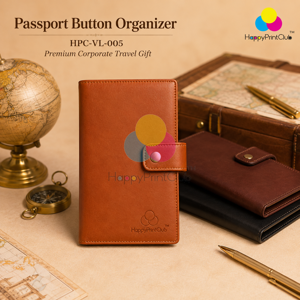 Customized Passport Button Organizer For Corporate Gifting