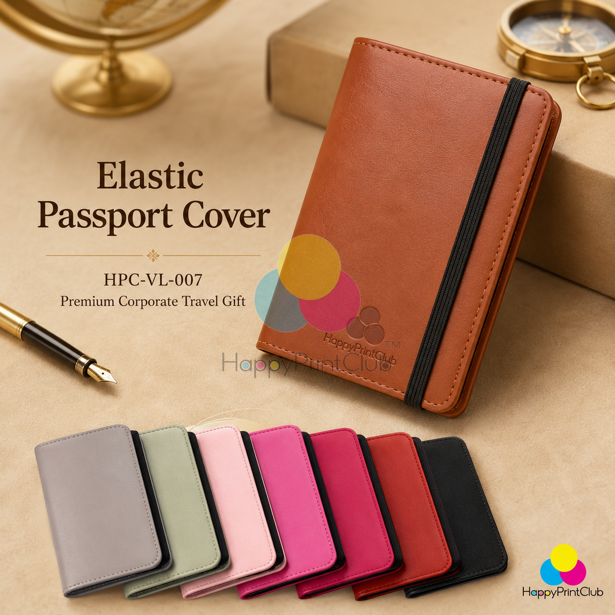 Customized Elastic Passport Cover For Corporate Gifting