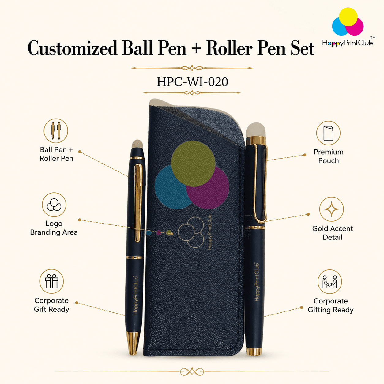 Customized Ball Pen + Roller Pen For Promotional Gifts